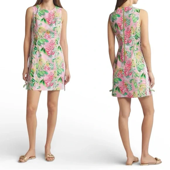 Lilly Pulitzer Mila Stretch Cotton Shift Dress in Via Amore Spritzer - Picture 4 of 13